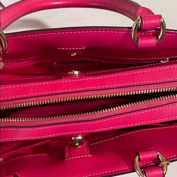 Coach Brown and Pink Satchel with Signature Monogram - Picture 3 of 4